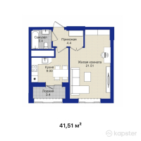 ЖК Turan Palace — 1-ком 41.5 м² (от 17,434,200 тг)