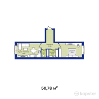 ЖК Turan Palace — 2-ком 50.8 м² (от 21,327,600 тг)