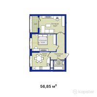 ЖК Turan Palace — 2-ком 56.9 м² (от 23,877,000 тг)