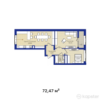 ЖК Turan Palace — 3-ком 72.5 м² (от 30,437,400 тг)