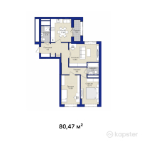 ЖК Turan Palace — 3-ком 80.5 м² (от 33,797,400 тг)