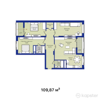 ЖК Turan Palace — 4-ком 109.9 м² (от 46,145,400 тг)