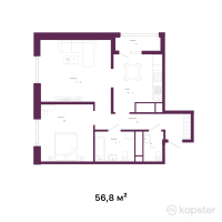 ЖК Aman — 2-ком 56,8 м² (null)