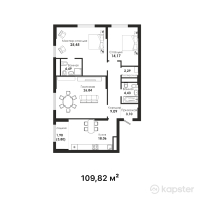 ЖК Dara Residence — 2-ком 109.8 м² (от 99,387,100 тг)