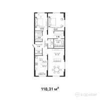 ЖК Dara Residence — 3-ком 118.3 м² (от 107,070,550 тг)