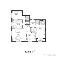 ЖК Dara Residence — 4-ком 153.6 м² (от 138,980,850 тг)