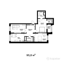 ЖК Sardar City — 3-ком 95.8 м² (от 38,320,000 тг)