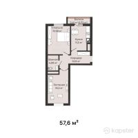 ЖК Satti City 2 — 2-ком 57.6 м² (от 20,736,000 тг)