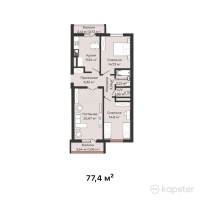 ЖК Satti City 2 — 3-ком 77.4 м² (от 27,864,000 тг)