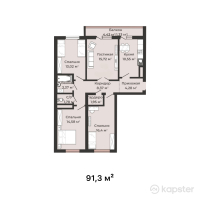 ЖК Satti City 2 — 4-ком 91.3 м² (от 32,868,000 тг)