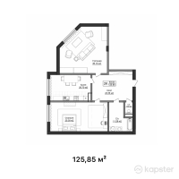 ЖК Asyl Park — 2-ком 125.8 м² (от 47,811,600 тг)