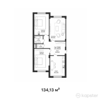 ЖК Asyl Park — 3-ком 134.1 м² (от 50,969,400 тг)