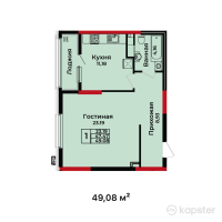 ЖК BUQAR JYRAU EXCLUSIVE — 2-ком 49.1 м² (от 23,114,275 тг)