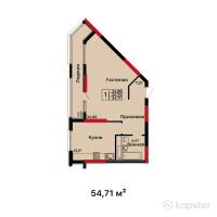 ЖК BUQAR JYRAU EXCLUSIVE — 3-ком 54.7 м² (от 25,765,729 тг)