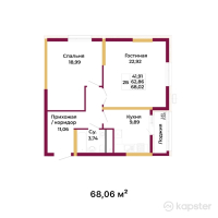 ЖК Altyn Säulet — 2-ком 68.1 м² (от 22,326,947 тг)