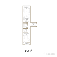 ЖК ESTET — 2-ком 61.1 м² (от 501,020,002 тг)