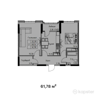 ЖК Aristocrat — 2-ком 61.8 м² (от 24,094,200 тг)