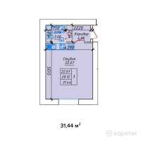 ЖК Гималай — 1-ком 31.4 м² (от 11,004,000 тг)