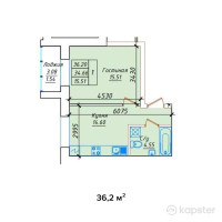 ЖК Гималай — 1-ком 36.2 м² (от 12,308,000 тг)