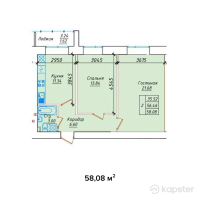 ЖК Гималай — 2-ком 58.1 м² (от 19,166,500 тг)