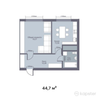 ЖК Верный — 1-ком 44,7 м² (null)