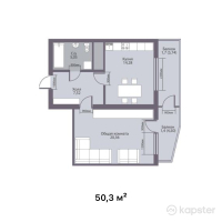 ЖК Верный — 1-ком 50,3 м² (null)