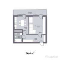 ЖК Верный — 1-ком 50,4 м² (null)
