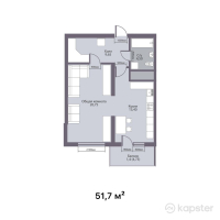 ЖК Верный — 1-ком 51,7 м² (null)
