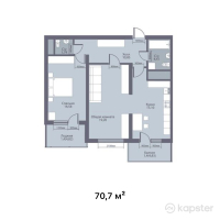 ЖК Верный — 2-ком 70,7 м² (null)