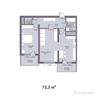 ЖК Верный — 2-ком 73,3 м² (null)