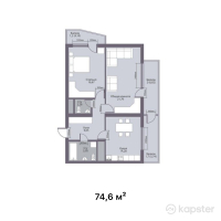 ЖК Верный — 2-ком 74,6 м² (null)