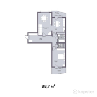 ЖК Верный — 2-ком 88,7 м² (null)
