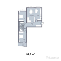 ЖК Верный — 3-ком 97,8 м² (null)