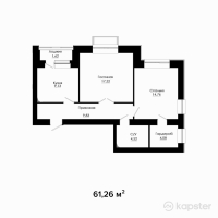 ЖК Nova City Южный — 2-ком 61.3 м² (от 37,632,875 тг)