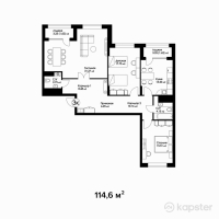 ЖК Nova City Южный — 3-ком 114.6 м² (от 46,986,000 тг)