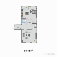 ЖК Asylym — 2-ком 90.4 м² (от 46,576,600 тг)