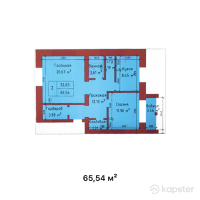 ЖК Уют — 2-ком 65.5 м² (от 20,317,600 тг)