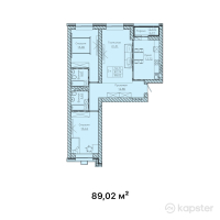 ЖК Eva — 3-ком 89 м² (от 47,625,700 тг)