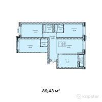 ЖК Eva — 3-ком 89.4 м² (от 47,845,050 тг)