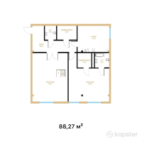 КД Tau Residence — 2-ком 88.3 м² (от 70,616,000 тг)