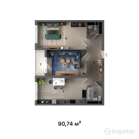 ЖК Ilan Tower — 2-ком 90.7 м² (от 50,814,400 тг)