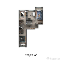 ЖК Ilan Tower — 3-ком 120.3 м² (от 67,356,800 тг)