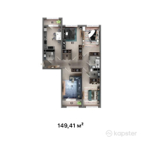 ЖК Ilan Tower — 4-ком 149.4 м² (от 83,669,600 тг)