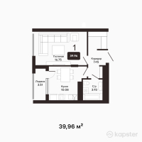 ЖК Aria — 1-ком 40 м² (от 18,181,800 тг)