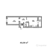 ЖК Каркаралы — 1-ком 40.1 м² (от 10,623,850 тг)