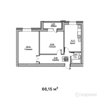ЖК Каркаралы — 2-ком 66.2 м² (от 17,529,750 тг)