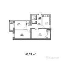 ЖК Каркаралы — 3-ком 83,8 м² (от 22 201 700 тг)