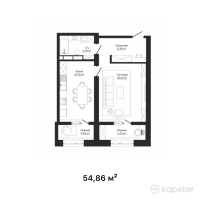 ЖК Orda Palace — 1-ком 54.9 м² (от 16,458,000 тг)