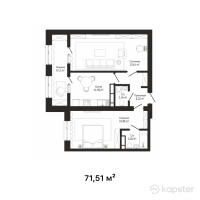 ЖК Orda Palace — 2-ком 71.5 м² (от 21,453,000 тг)