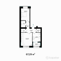 ЖК Asylym Park 2 — 2-ком 67.3 м² (от 37,547,850 тг)